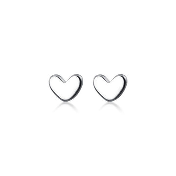 Minimalist 100% 925 Sterling Silver Mini Small Love Heart Stud Earrings - [NUDRESS]