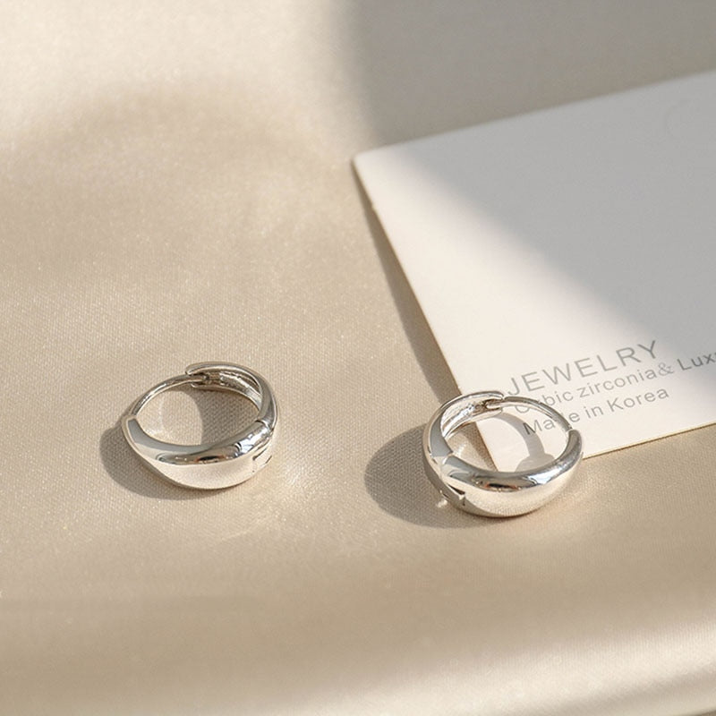 925 Sterling Silver Circle Arc Earrings - [NUDRESS]