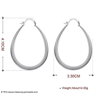 925 Sterling Silver Smooth Circle 41mm Hoop Earrings - [NUDRESS]